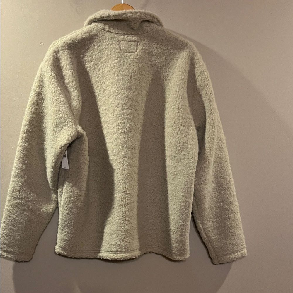 Old Navy Beige Fleece Teddy Sweater - Picture 8 of 10